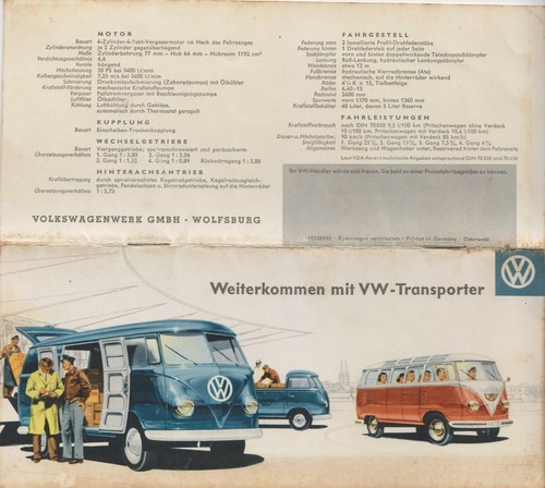 Prospekt volkswagen t1 - vw,