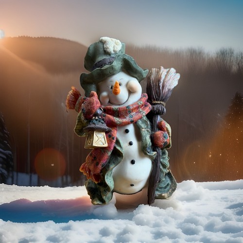 Schneemann dekofigur mit - schneemann,