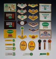 30 x verschiedene Etiketten WICKÜLER BIER + ANDERE um 1955-1968...UNBENUTZT