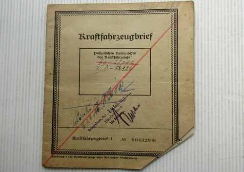 Kraftfahrzeugbrief tempo 400 - tempo, d