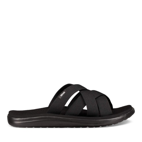 Black teva voya slide - -,