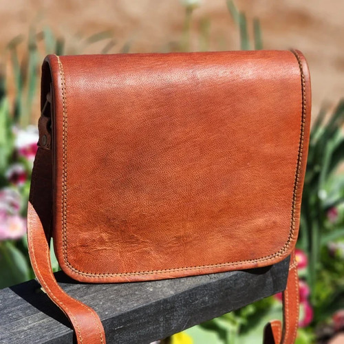 Leder messenger laptop - leder,