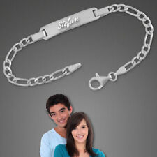 Gravur Armband Figaro für Jungs -925er Sterling Silber -Made in Germany-Inkl. Gr