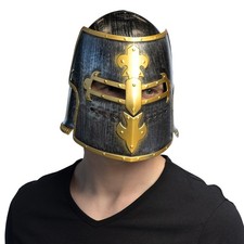 Ritter Helm Kreuzritter Deluxe Ritterhelm goldene Details für Mittelalter Kostüm