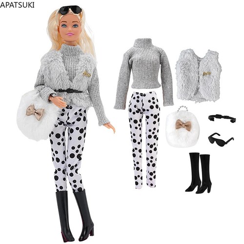 Grau pelz mantel set für - pelz,