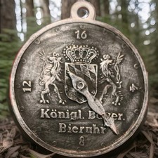 Anhänger Bieruhr König Ludwig II Münze Trachtenschmuck,Bierzähler,Spaß,Party Gag