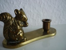 Kerzenleuchter Eichhörnchen mini Skulptur Messing Bronze Kerzenständer Leuchter