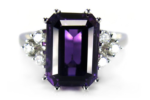 Damen ring amethyst 2 - ring, ca.