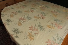 TOLLES ALTES PAAR SEIDENBROKAT GARDINEN BEIGE M BUNTEN BLÜTEN 195x107CM