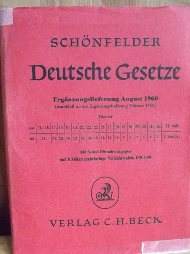 Schönfelder deutsche gesetze - schönfelder,