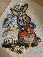 Plauener Spitze Fensterbild Hase