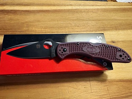 Spyderco delica burgundy frn - 4,
