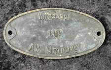 Eisenbahn Waggonschild Umgebaut 1963 AW Limburg Ausbesserungswerk Sammeln