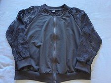 Shein Curve Blouson Jacke mit Spitzenärmeln Schwarz Gr. 1XL Neu