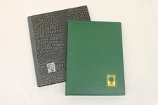 Set 2x altes Schaubek Briefmarkenalbum Einsteck Album grün grau nostalgisch