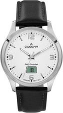 Dugena 4460861 Herrenuhr Armbanduhr Funkuhrwerk Wasserdicht 39 mm schwarz