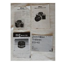 4 x Gebrauchsanweisung Nikon Nikkor 135 f2,8 / 35-105 f3,5-4,5 / 50 f2 / 28 f 2,
