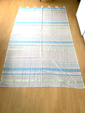 Schlaufengardine, milchweiß gestreift,  Länge 242cm, 145cm breit, 30° waschbar