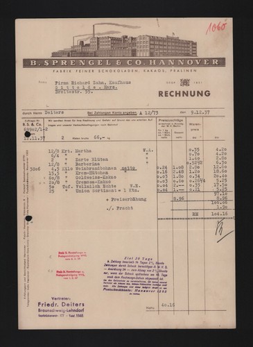 Hannover rechnung 1937 b - hannover,, 1937,