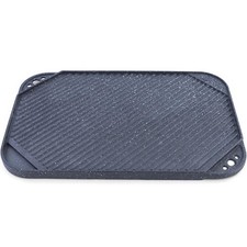 BBQ Grill Wendeplatte Planchaplatte Gusseisen Antihaftbeschichtet 45x30cm