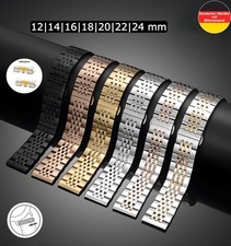 Uhrenarmband Glieder Armband 12 14 16 18 20 22 24 mm Edelstahl Metall Universell