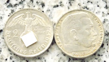 2 Reichsmark 1937 A Hindenburg Adler Silber Deutsches Reich selten TOP Erhaltung
