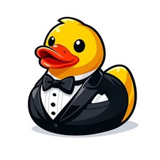 3x Sticker Rubber Duck Tuxedo