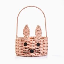 Osterjagd Hasenform Neuheit Korb Eier rosa Rattan Boxspring Deko Kinder