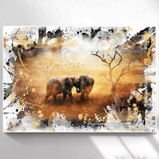 Leinwand Bild Elefant Abstrakt