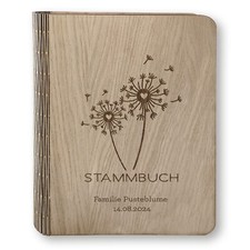 Personalisiertes Stammbuch Holz Stammbücher A5 A4 Dandelion Holzbuch Pusteblume