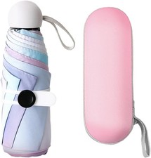 Reise-Taschenschirm (6 Rippen) – Leicht, UV-Schutz, Rosa Box, Mädchengeschenk