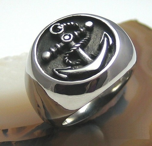 Herren ring edelstahl anker - herren,
