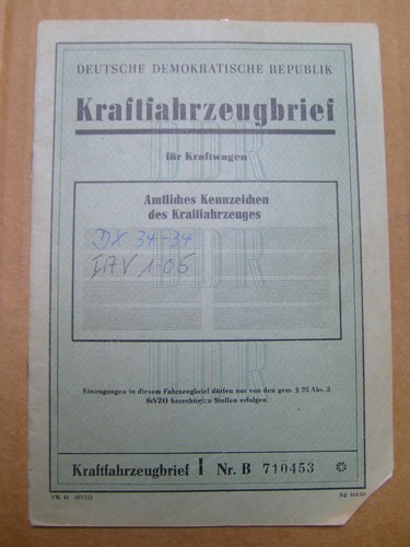 Kfz brief kraftfahrzeugbrief - brief,