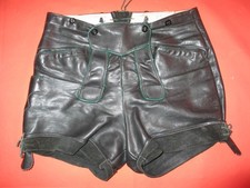 Kurze Lederhose Ledershort aus Glattleder Knopflatz Gr. 48-50