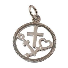 925 Silber Anhänger 18mm rund