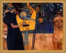 Die Musik I Musikerin Harfe Sphinx Instrument Saiten LW Gustav Klimt A2 021