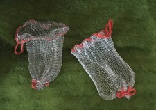 2 uralte ant. Netzsäckchen aus Metallfäden um 1930 für Alte Weihnachtsmänner 258