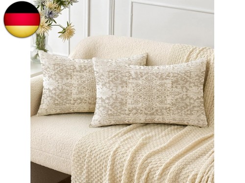 2er set beige kissenbezüge - set,