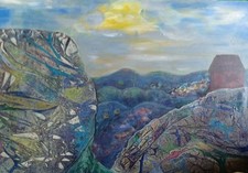 VOILA,ein Gemälde.Sehr interessantes verfremdetes Landschaftsbild. HADASSA-ART.