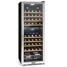 Weinkühlschrank Getränkekühlschrank mit Glastür 148L 2 Zone 54 Flasche Touch LED