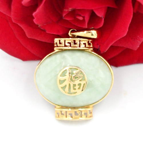 14k gelbgold jade edelstein - 14k,