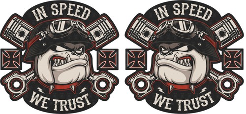 Bulldog aufkleber - 2x,