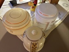 3 alte /Lampenschirme Glas/