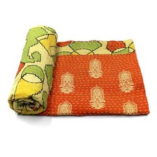 Vintage Quilt Indische Bio Baumwolle Tagesdecke Upcycling Bettwäsche Decke f