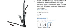 Bosch Akku-Staubsauger Flexxo 2in1 , kabelloser Handstaubsauger, metallic