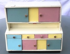 Küchenschrank Holz fürs Puppenhaus, orig. 50er Jahre