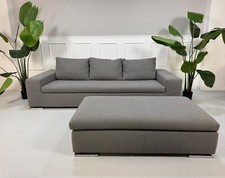 Minotti Moore Sofa Stoff Designer Couch + Hocker