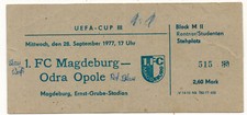 Ticket EC 1. FC Magdeburg - Oder Oppeln 28.09.1977