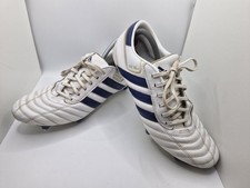 Herren Adidas Adinova II Sg Fußballschuhe weiß Leder Stollen UK Größe 10 Vintage