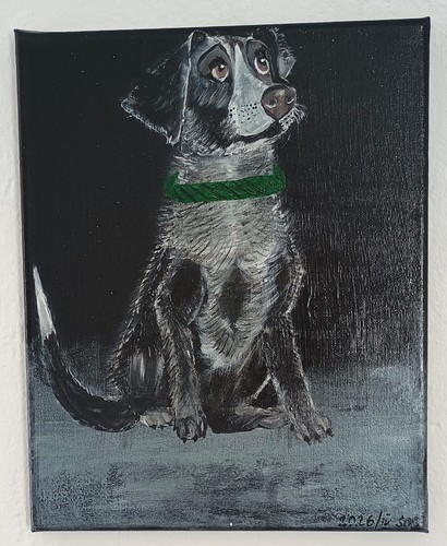 Original acrylgemälde hund - original,